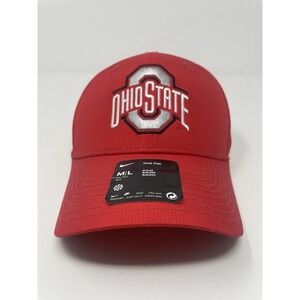 Nike Ohio State Buckeyes Hat Strapback Club Precurve Adjustable Cap Red Silver